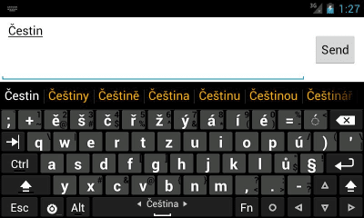 Capture d'écran de l'application Hacker's Keyboard Czech dictionary - #2