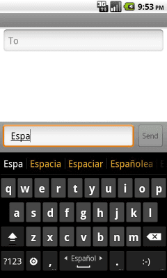 Capture d'écran de l'application Hacker's Keyboard Spanish dictionary - #2