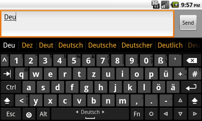 Capture d'écran de l'application Hacker's Keyboard German dictionary - #1