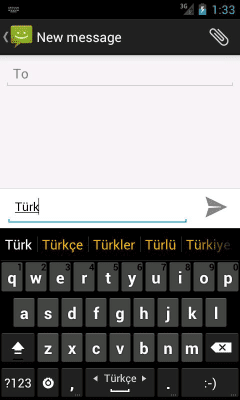 Capture d'écran de l'application Hacker's Keyboard Turkish dictionary - #1