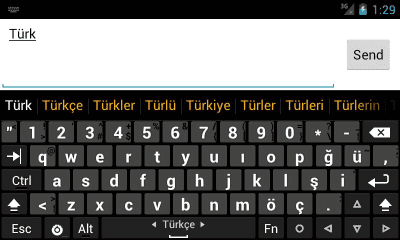 Capture d'écran de l'application Hacker's Keyboard Turkish dictionary - #2