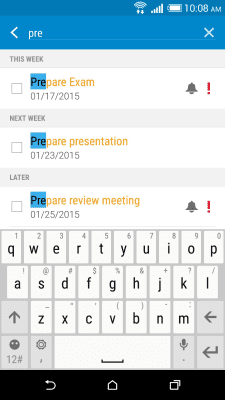 Capture d'écran de l'application HTC "Tasks" (tâches) - #6