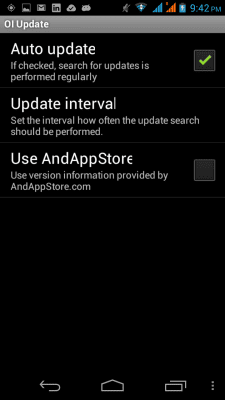 Capture d'écran de l'application OI Update - #2