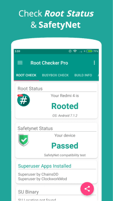 Capture d'écran de l'application ROOT Check - #1