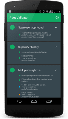 Capture d'écran de l'application Root Validator - #6