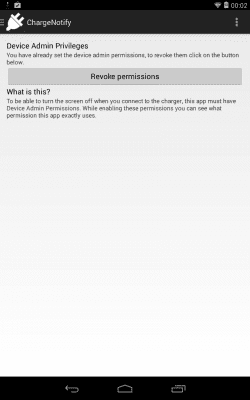 Capture d'écran de l'application ChargeNotify - Screen Behavior - #2