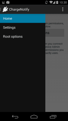 Capture d'écran de l'application ChargeNotify - Screen Behavior - #7