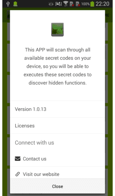 Capture d'écran de l'application Secret Codes - MMI USSD - #3