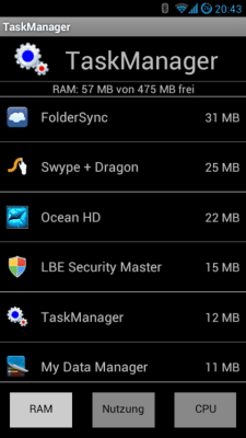 Capture d'écran de l'application TaskManager - #1