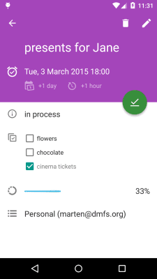 Capture d'écran de l'application OpenTasks - #6