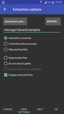 Capture d'écran de l'application RAR pour Android - #3