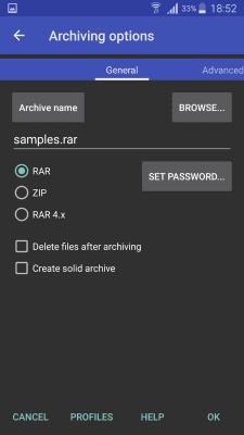 Capture d'écran de l'application RAR pour Android - #4