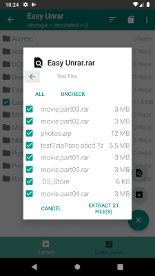 Capture d'écran de l'application Easy Unrar, Unzip & Zip - #2