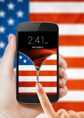 Capture d'écran de l'application US Flag Zipper Lock - #7