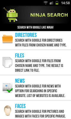 Capture d'écran de l'application Ninja Search - #1