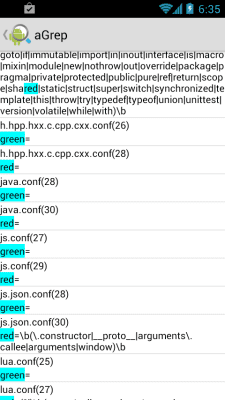 Capture d'écran de l'application aGrep - #3