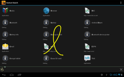 Capture d'écran de l'application Google Gesture Search - #6