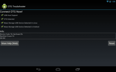 Capture d'écran de l'application OTG Troubleshooter - #3