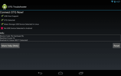 Capture d'écran de l'application OTG Troubleshooter - #4