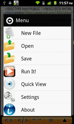 Capture d'écran de l'application Android Web Editor Lite - #2
