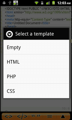 Capture d'écran de l'application Android Web Editor Lite - #4