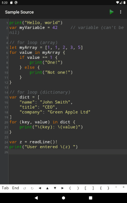 Capture d'écran de l'application Sedona - Compiler for Swift - #5
