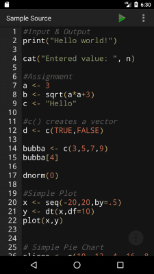 Capture d'écran de l'application R Programming Compiler - #1