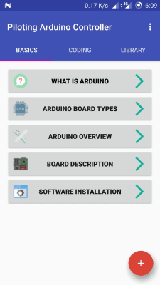 Capture d'écran de l'application Piloting Arduino Controller - #1