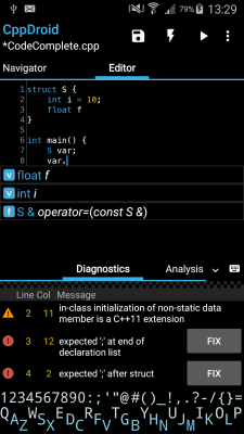 Capture d'écran de l'application CppDroid - #1