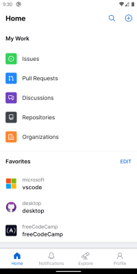 Capture d'écran de l'application GitHub - #1