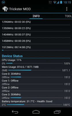 Capture d'écran de l'application Trickster MOD Kernel Settings - #3