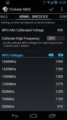 Capture d'écran de l'application Trickster MOD Kernel Settings - #6