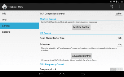 Capture d'écran de l'application Trickster MOD Kernel Settings - #9