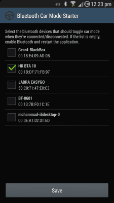 Capture d'écran de l'application Bluetooth Car Mode Starter - #1