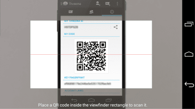 Capture d'écran de l'application Threema QR Scanner Plugin - #2