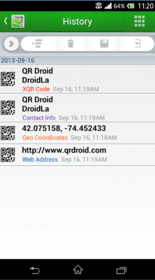 Capture d'écran de l'application QR Droid Private - #4