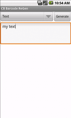 Capture d'écran de l'application CB Barcode ReGen - #1