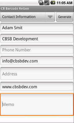 Capture d'écran de l'application CB Barcode ReGen - #7
