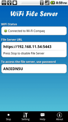 Capture d'écran de l'application WiFi File Server - #1