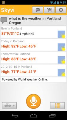 Capture d'écran de l'application Skyvi (Siri for Android) - #5