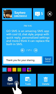 Capture d'écran de l'application GO SMS PRO WP8 Popup ThemeEX - #3