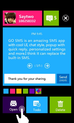 Capture d'écran de l'application GO SMS PRO WP8 Popup ThemeEX - #6
