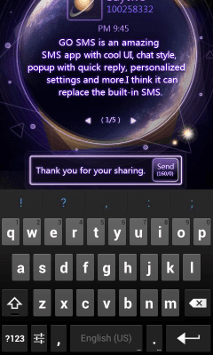 Capture d'écran de l'application GOSMSPro GlarePlanet Popup Thx - #3