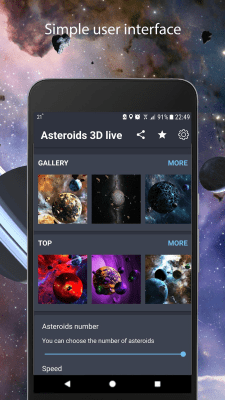 Capture d'écran de l'application Asteroids 3D live wallpaper - #1