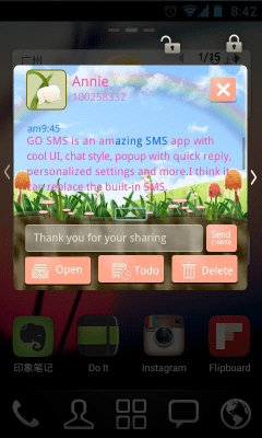 Capture d'écran de l'application GO SMS PRO Spring SuperThemeEX - #2