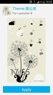 Capture d'écran de l'application Launcher 8 theme:Dandelions - #1