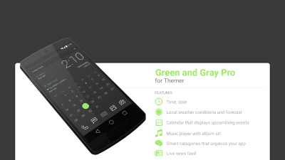 Capture d'écran de l'application Green and Gray Pro UI Theme - #1