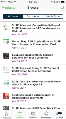 Capture d'écran de l'application SUSE to Go - #8