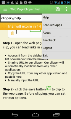 Capture d'écran de l'application Web Page Clipper Trial - #4