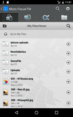 Capture d'écran de l'application Micro Focus Filr - #2